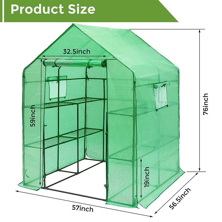 57x57x76 PE Walk-In Greenhouse (2)